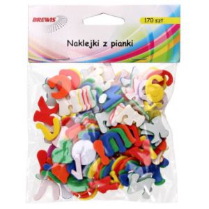 Naklejki z mikrogumy Brewis Alfabet, 170szt